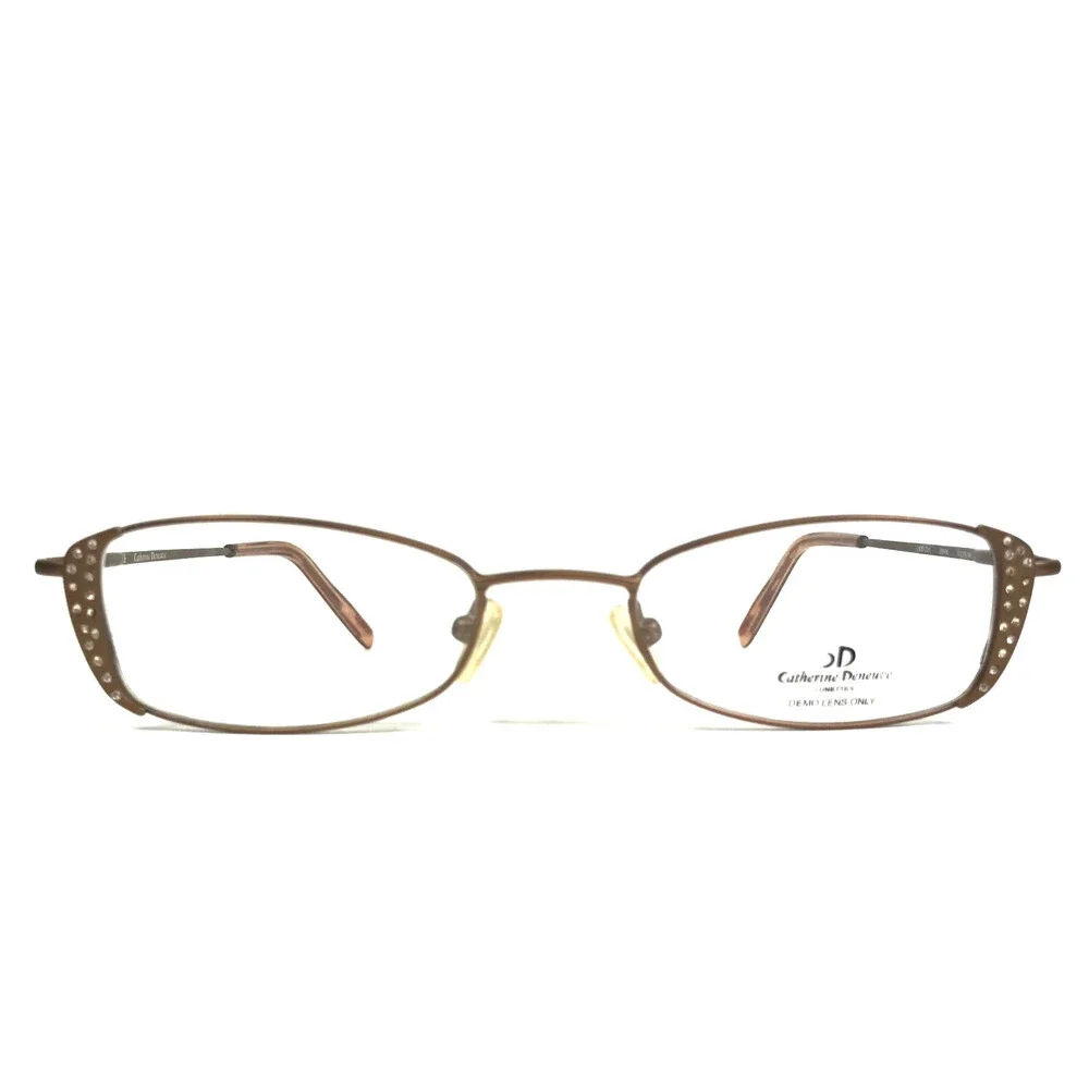 Catherine Deneuve Eyeglasses Frames CD-201 SBRN Satin Brown Crystals 50-19-140